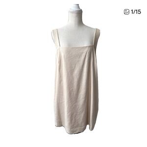 ANTONIO MELANI Cream Square-Neck Shift Dress